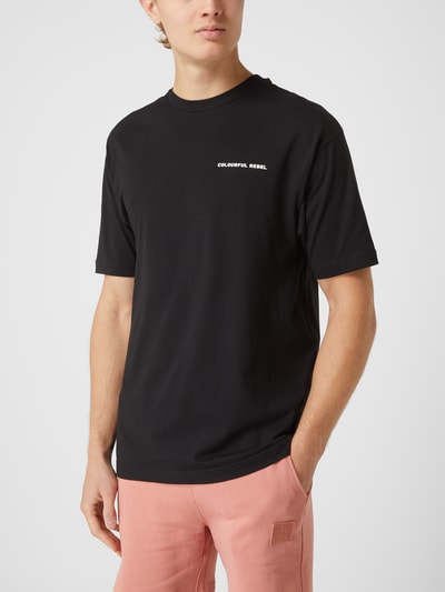Colourful Rebel T-shirt o kroju oversized z bawełny ekologicznej Czarny 4