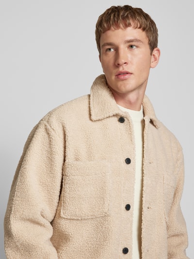 Jack & Jones Regular Fit Hemdjacke mit Brusttaschen Modell 'NEWTON' Beige 3