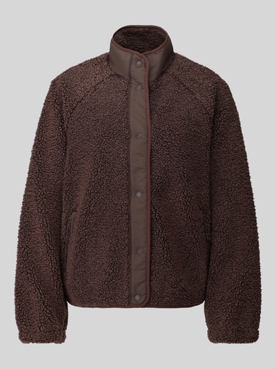 Jake*s Casual Regular Fit Sweatjacke aus Teddyfell Dunkelbraun 2