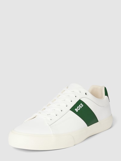 BOSS Sneakers in wit met contrastgarnering, model 'Adien' Wit - 1