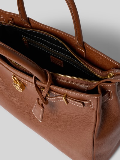 Tommy Hilfiger Torba z uchwytami z naturalnej skóry bydlęcej model ‘AMERICAN ICON’ Jasnobrązowy 5