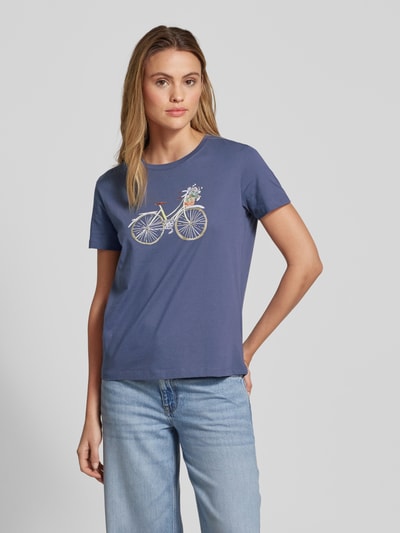 Jake*s Casual T-Shirt mit Rundhalsausschnitt Jeansblau 4