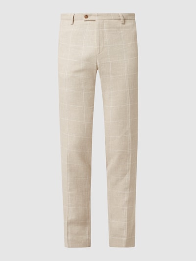 CG - Club of Gents Slim fit pantalon van linnenmix, model 'Paco' Beige - 2