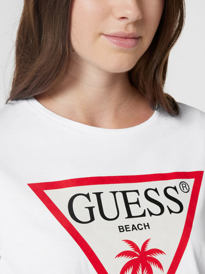 Guess T-shirt z nadrukiem z logo Biały 3