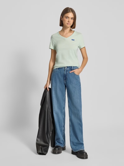 Hugo Blue Regular fit T-shirt van puur katoen, model 'CLASSIC V' Lichtgroen - 1