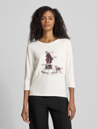 monari Regular Fit Longsleeve aus Viskose-Mix Offwhite 4