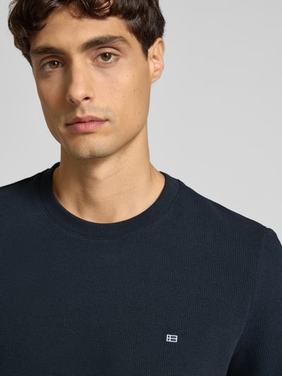 Christian Berg Men Pullover met labelpatch Marineblauw - 3