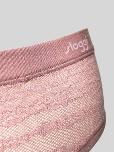 Sloggi Slip van grafisch kant, model 'Lenzing's Tencel™' Mauve - 2