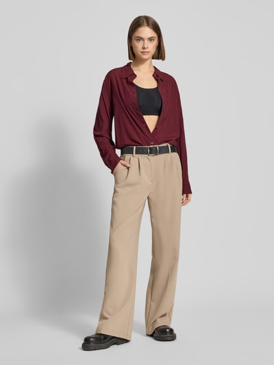 Marc O'Polo Denim Regular fit overhemdblouse van pure viscose Bordeaux - 1