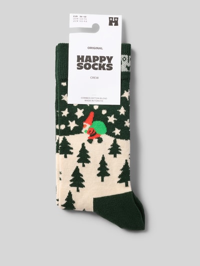 Happy Socks Socken mit Weihnachtsmotiv aus Baumwollmix Dunkelgruen 3