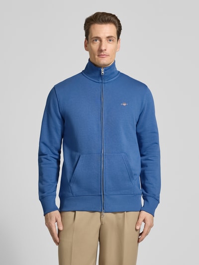 GANT Bluza dresowa o kroju regular fit ze stójką model 'Gield' Królewski niebieski 4