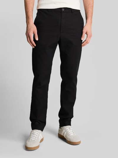 Tom Tailor Denim Straight Leg Hose aus Leinen-Baumwoll-Mix Black 4
