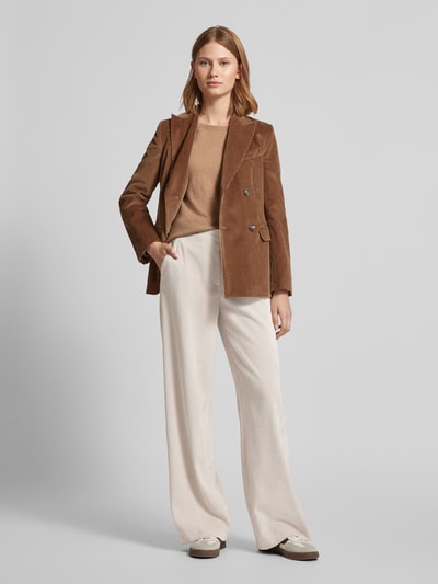 Raffaello Rossi Wide leg corduroy broek met steekzakken, model 'PALINA' Beige - 1