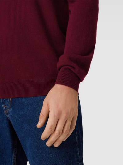 Christian Berg Men Strickpullover aus Merino-Kaschmir-Mix Dunkelrot meliert 3