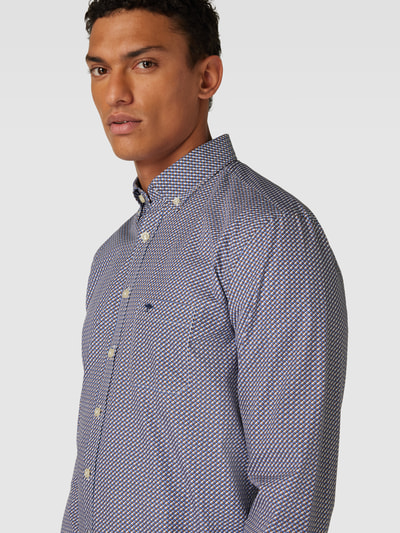 Fynch-Hatton Slim fit vrijetijdsoverhemd met button-downkraag Donkerblauw gemêleerd - 3