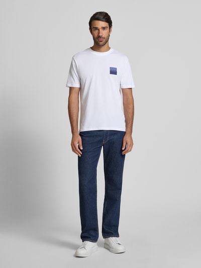 HUGO T-Shirt mit Label-Print und Rundhalsausschnitt Modell 'Dapusi' Weiss 1