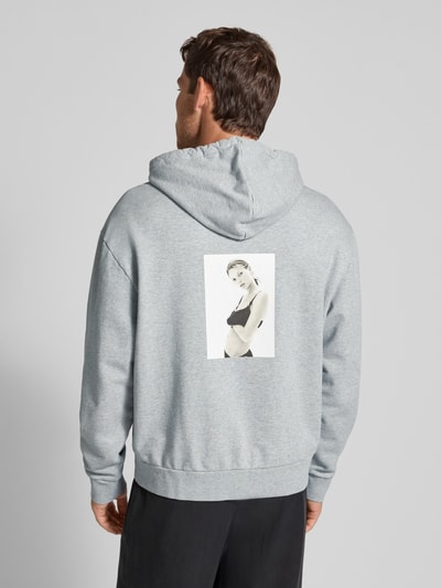 CK Calvin Klein Hoodie mit Label-Stitching Mittelgrau Melange 5