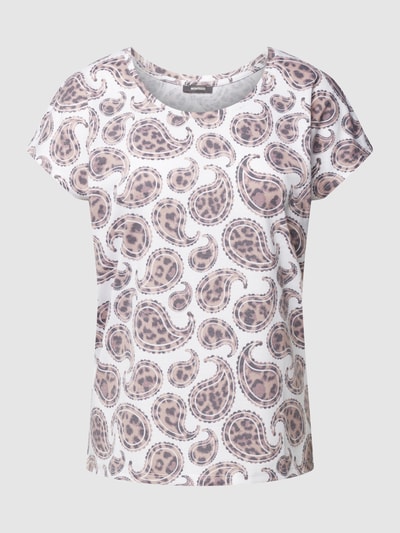 Montego T-shirt met all-over motief Wit - 2