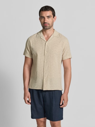 JACK & JONES Premium Koszula casualowa o kroju regular fit z mieszanki bawełny i lnu model 'SUMMER' Beżowy 4