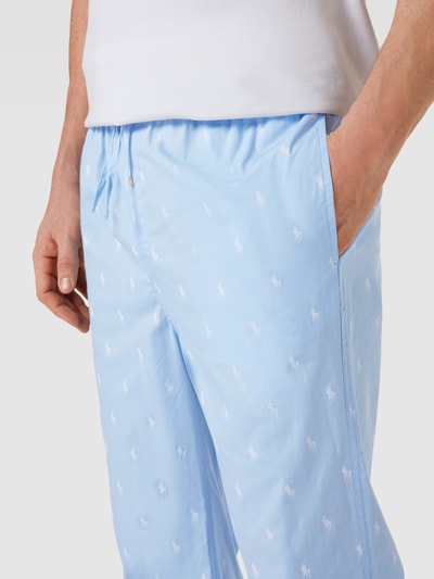 Polo Ralph Lauren Underwear Pyjamabroek met all-over logo, model 'WOVEN' Lichtblauw - 3