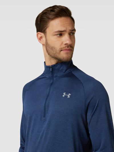 Under Armour Shirt met lange mouwen en schipperskraag, model 'Tech 2.0' Donkerblauw gemêleerd - 3