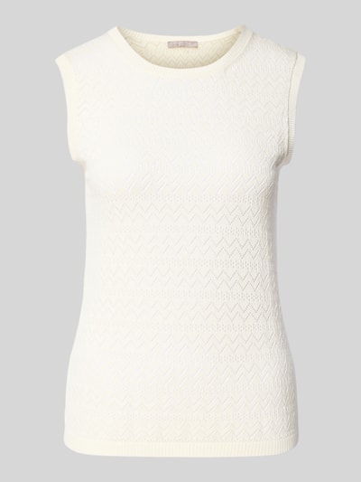 Christian Berg Woman Selection Top z dzianiny z okrągłym dekoltem Écru 2