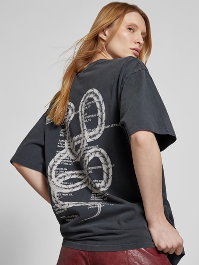 Anine Bing Oversized T-Shirt mit Label-Print Black 3