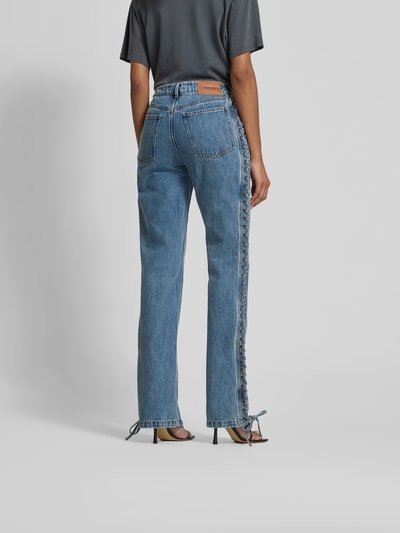 ROTATE Straight Fit Jeans mit Zierschleifen Jeansblau 5
