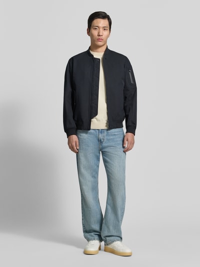 g-lab Jacke mit Stehkragen und Zweiwege-Reißverschluss Modell 'FLAP' Marine 1