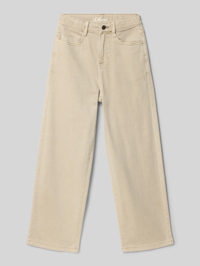 s.Oliver RED LABEL Spodnie o kroju slim fit o szerokim kroju z mieszanki bawełny Model 'BAGGY' Beżowy 1