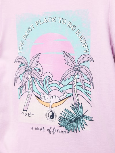 s.Oliver RED LABEL Ausgestelltes T-Shirt mit Glitzerprint Lavender 2