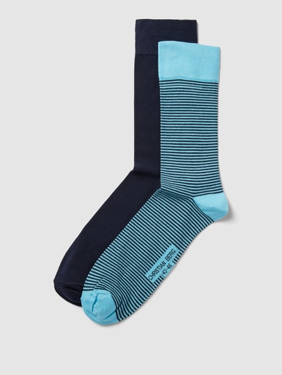 Christian Berg Men Socken mit Label-Detail im 2er-Pack Tuerkis 1