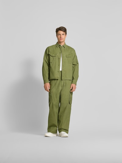 Kenzo Freizeithemd mit verdeckter Knopfleiste Khaki 1