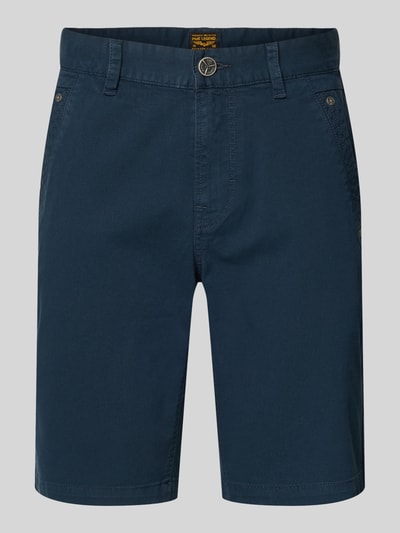 Produktfoto, Shorts mit Eingrifftaschen von PME Legend in Dunkelblau, Baumwoll-Elasthan-Mix, Regular-Fit, sichtbare Gesäßtaschen, glatte Struktur, Bundweite 45 cm, Innenbeinlänge 26 cm, Herren Shorts