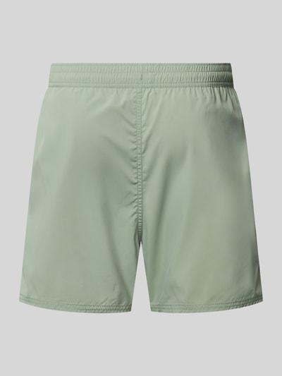 Produktfoto, Straight Fit Badeshorts mit Tunnelzug von FIRE + ICE in Hellgrün, Elastikbund, Eingrifftaschen, glatte Oberfläche