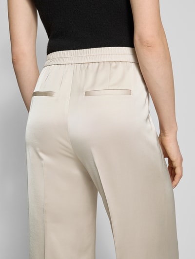 comma Straight leg stoffen broek met elastische band Beige - 3