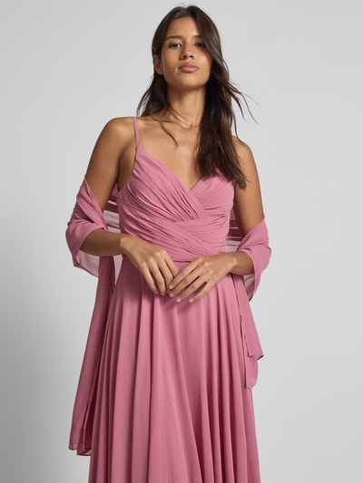 Mascara Abendkleid mit gelegten Falten Altrosa 3