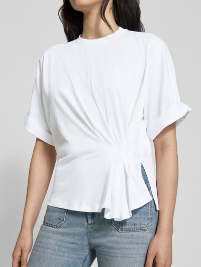 Victoria Beckham T-Shirt mit Raffungen Weiss 3