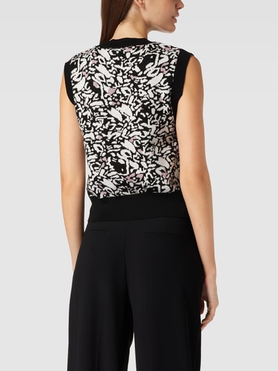 QS by s.Oliver Gebreide pullover met all-over motief Zwart - 5