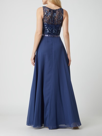 Luxuar Abendkleid mit Pailletten  Marine 4