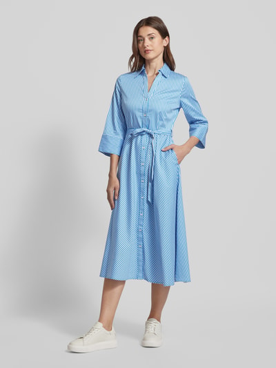 Zero Midi-jurk met streepmotief Lichtblauw - 4