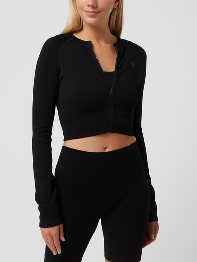 Guess Activewear Cropped Sweatjacke aus Jersey  Black 4