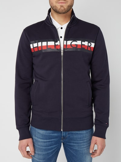 Tommy Hilfiger Bluza rozpinana z gumowym nadrukiem z logo Granatowy 4