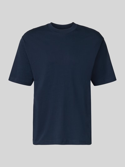 Produktfoto, Regular Fit T-Shirt aus reiner Baumwolle von MCNEAL in Dunkelblau, kurzärmelig, Rundhalsausschnitt, glatte Struktur