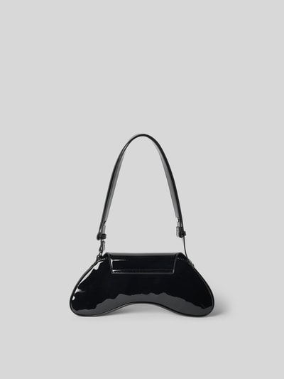 Produktfoto, Shoulder Bag mit Überschlag von Diesel in Schwarz, glatte Optik, schmaler Schulterriemen, Logo-Detail, Magnetverschluss