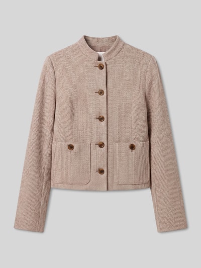 Calvin Klein Womenswear Regular Fit Kurzblazer mit Label-Patch  Hellbraun 2