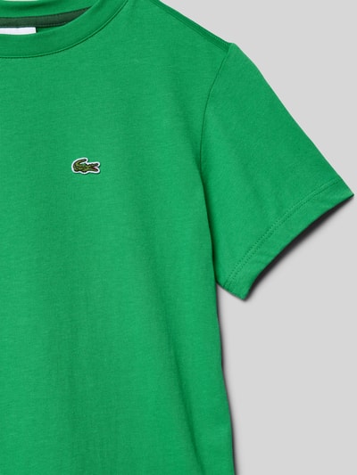 Lacoste T-shirt z detalem z logo Zielony 2