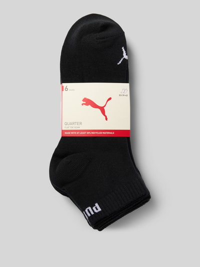 Produktfoto, zwarte sokken van katoenmix met wit logo en tekst, Socken aus Baumwoll-Mix im 6er-Pack van PUMA, Heren