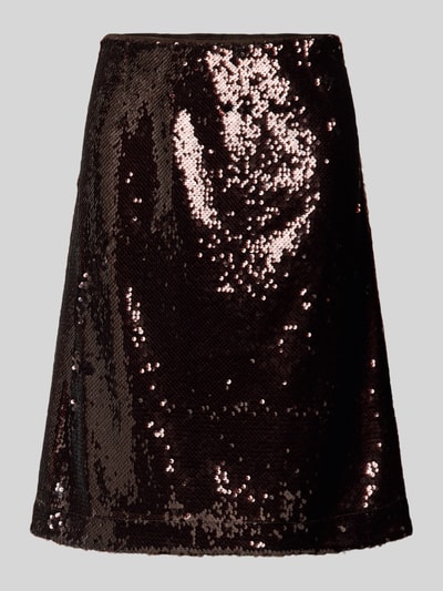 More & More Knielange rok met pailletten Donkerbruin - 2