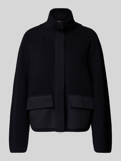 Windsor Kurtka z dzianiny z żywej wełny ze stójką i kieszeniami z patką Granatowy 2